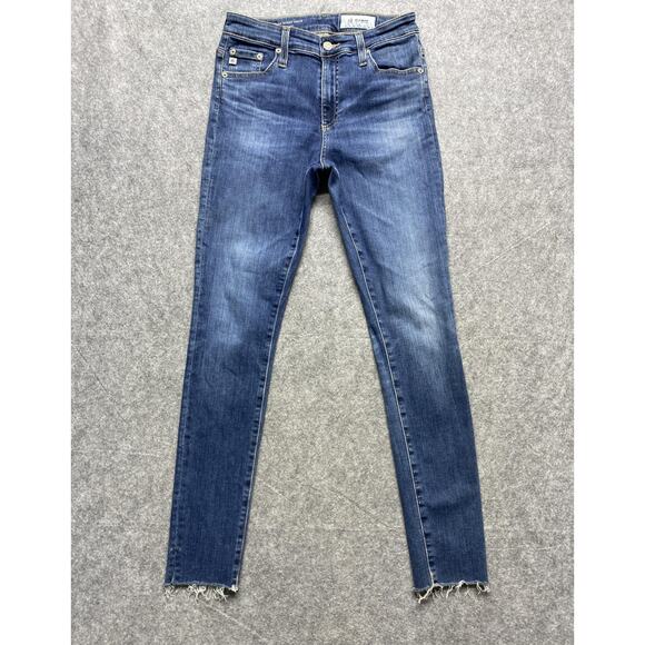 AG Adriano Goldschmied Jeans Womens 27 Farrah High Rise Skinny Ankle Raw Hem - Picture 2 of 14